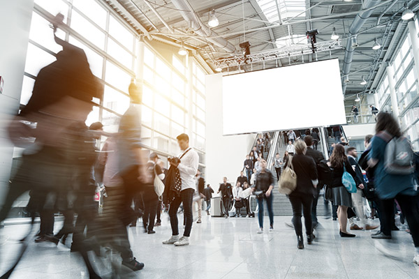 People Walking on Trade Show Floor
