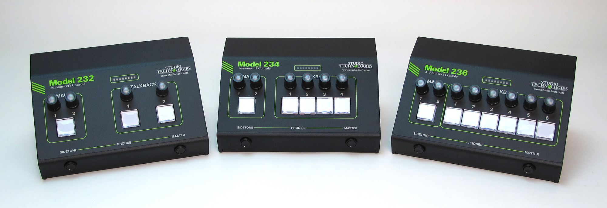 Studio Technologies Announcer’s Consoles - Model 232, Model 234 & Model 236