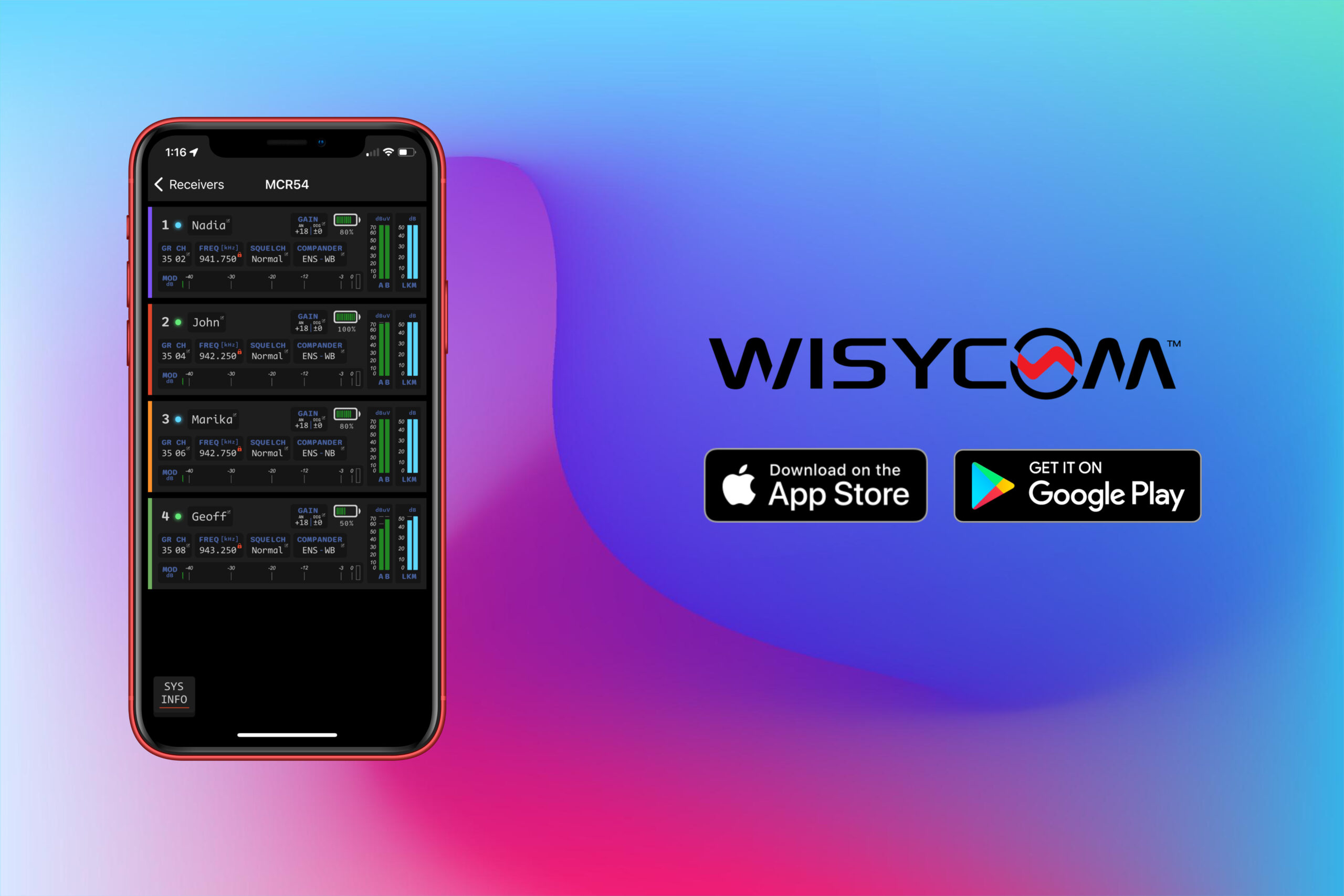 Wisycom Wireless App