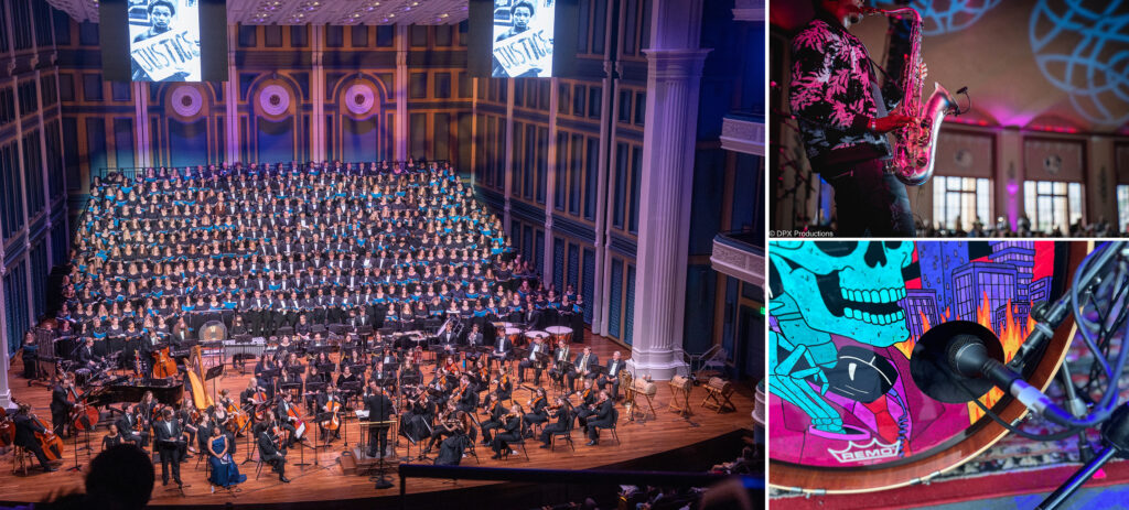 Belmont University’s Oratorio Chorus and Orchestra, Catalina JazzTrax Festival and DPA Microphones' kick drum mic at Danny Elfman’s Halloween Show.