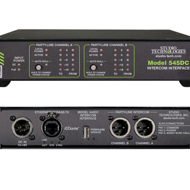 Studio Technologies Announces Enhanced Model 545DC & Model 545DR Intercom Interfaces