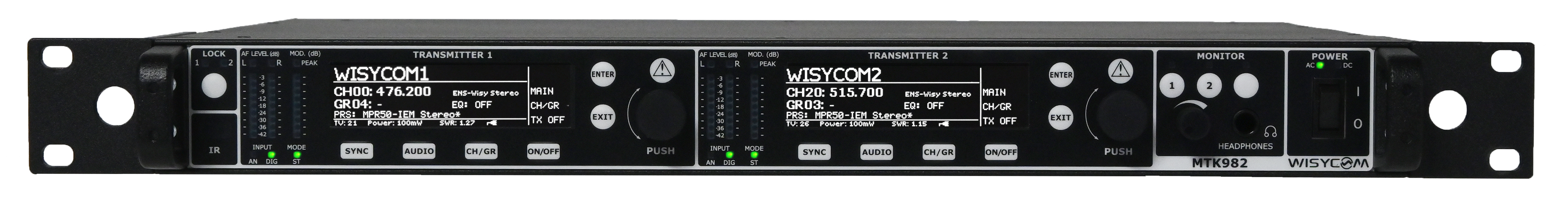 MTK982 dual-wideband stereo IEM/IFB transmitter