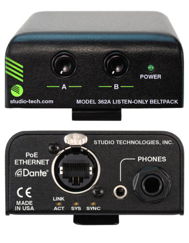 Studio Technologies Announces Model 362A Listen-only Beltpack