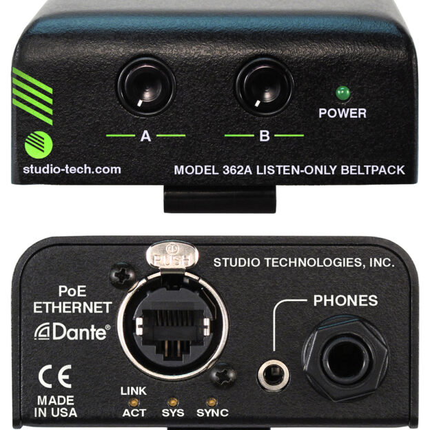 Studio Technologies Announces Model 362A Listen-only Beltpack