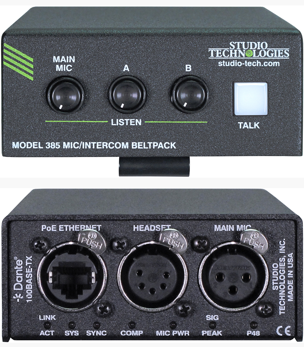 Studio Technologies Introduces New Model 385 Mic/Intercom Beltpack For ...